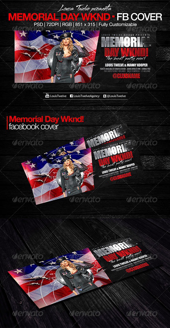 Memorial Day Wknd Facebook Cover by LouisTwelveDesign